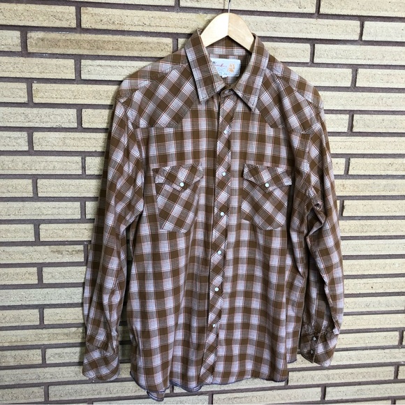 Vintage 60's Western Style Shirt - Chest 46 - Unisex - Cotton Button Down - Med - Picture 3 of 14